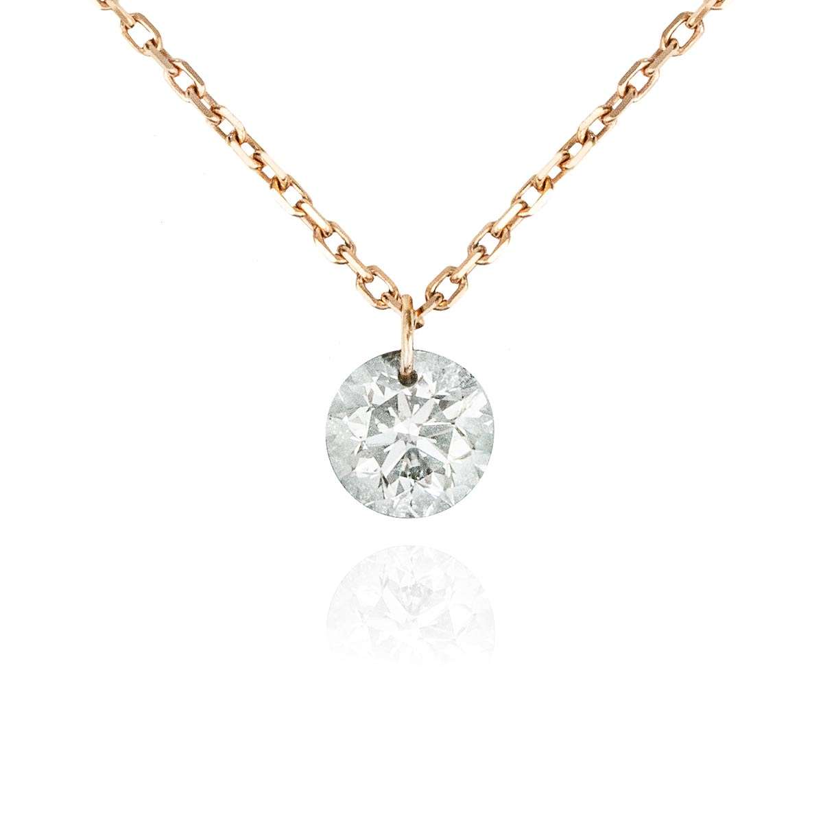 Rose Gold Floating Round Brilliant Cut Diamond Pendant 0.30ct Rose Gold Floating Round Brilliant Cut Diamond Pendant 0.30ct